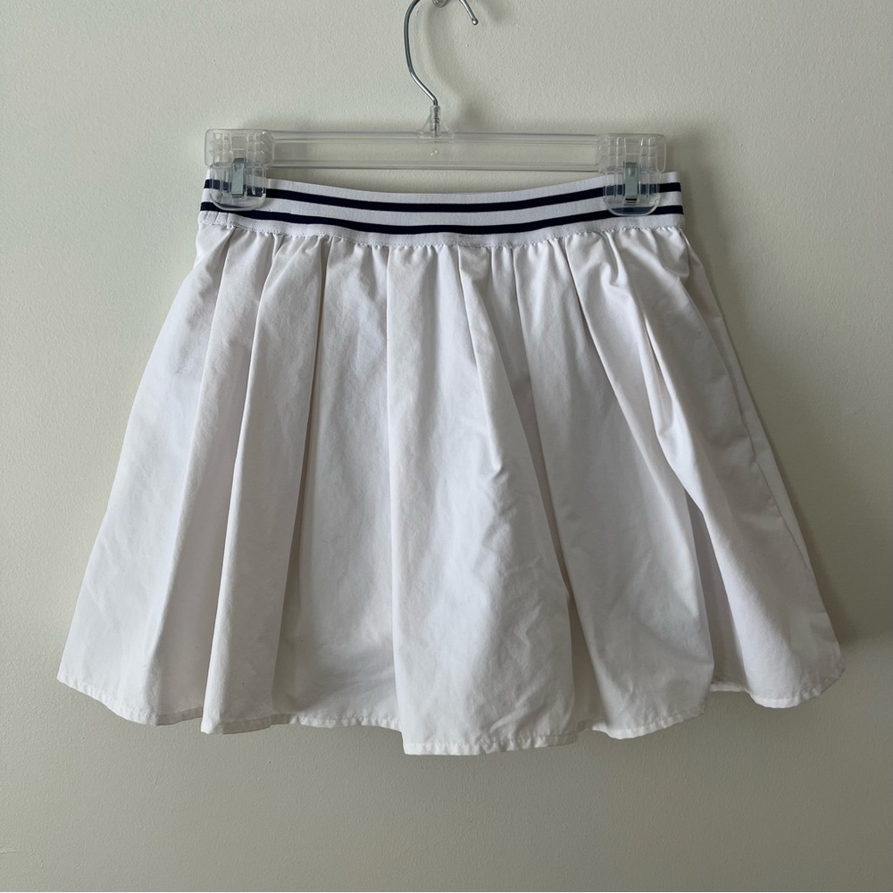 Girls Crewcuts Pleated Tennis Skirt 12 White Nautical Preppy